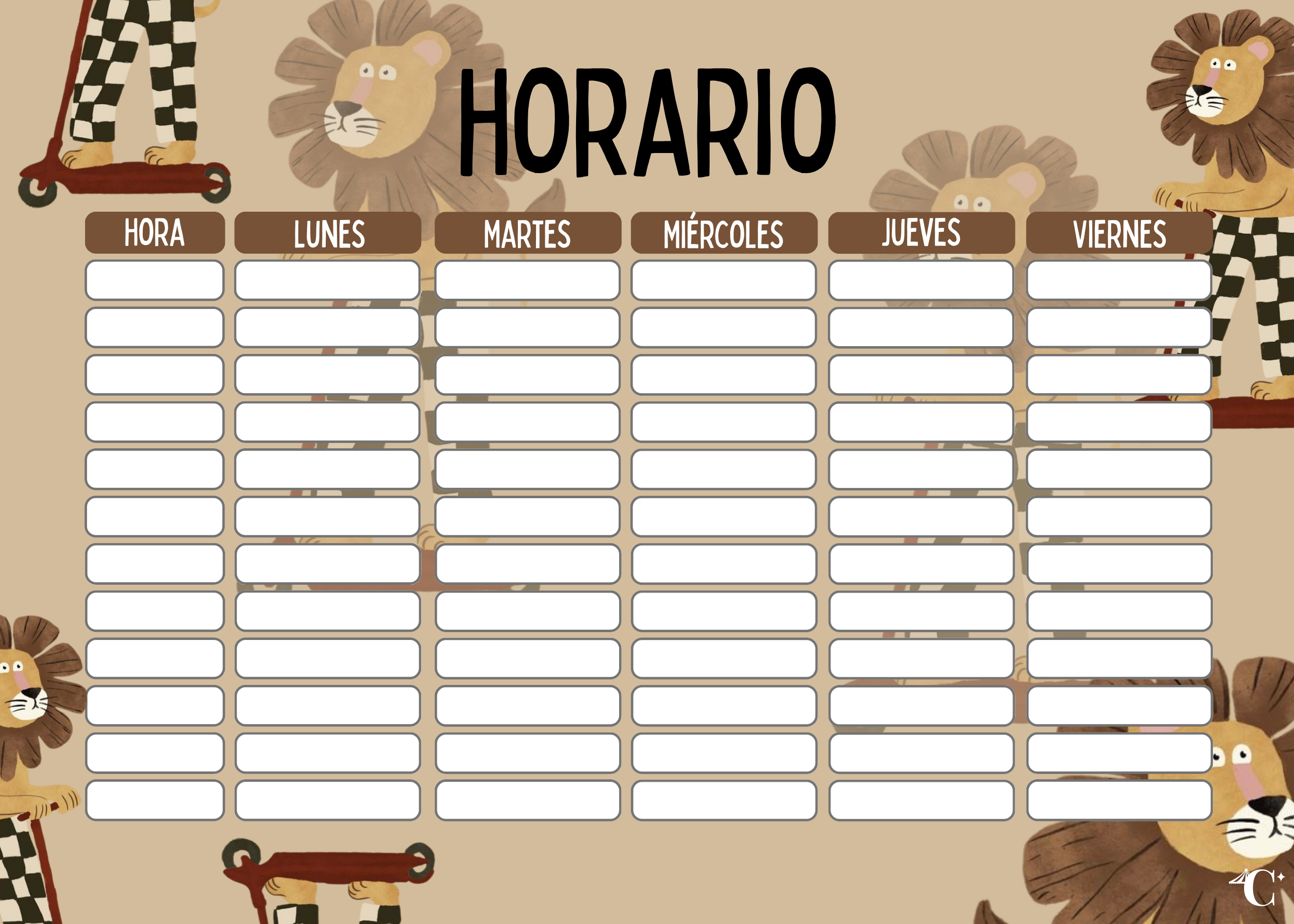 Horario Leones café